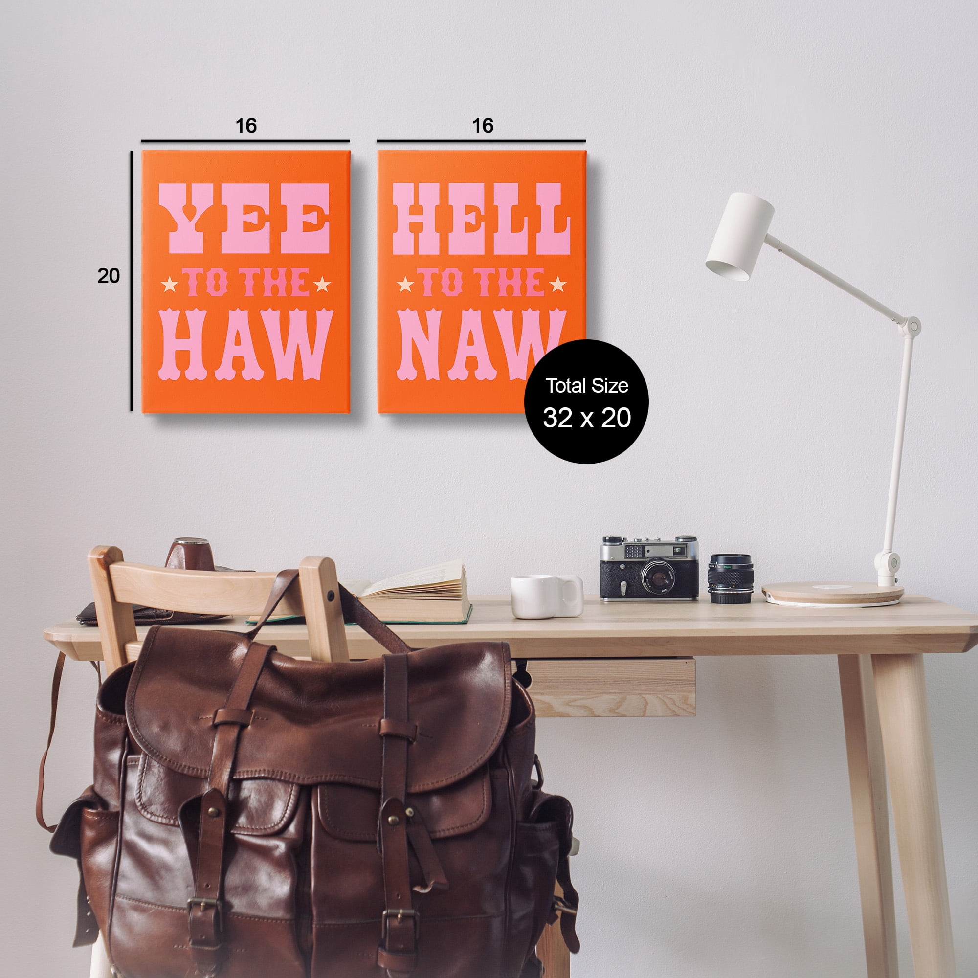Stupell Industries Funny Cowgirl Phrases Typography Painting Gallery Wrapped Canvas Art Print Wall Art, 16 x 20, Set of 2