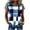 Light Blue, variant on Women's Casual Short Sleeve Top Crewneck Imitation Denim Look Plaid Contrast Panel Raglan Sleeve Blouse Light Blue