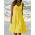 thumbnail image 2 of Sngxgn Women's Long Tank Maxi T-Shirt Summer Casual Dress(Yellow,XXL), 2 of 7