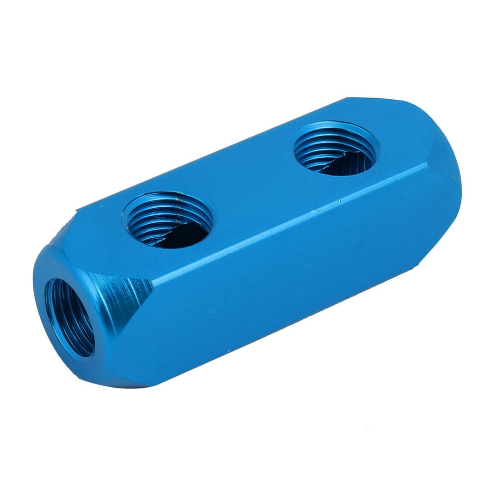 1/4" PT Thread 5 Ports 2 Way Air Hose Inline Aluminum Manifold Splitter