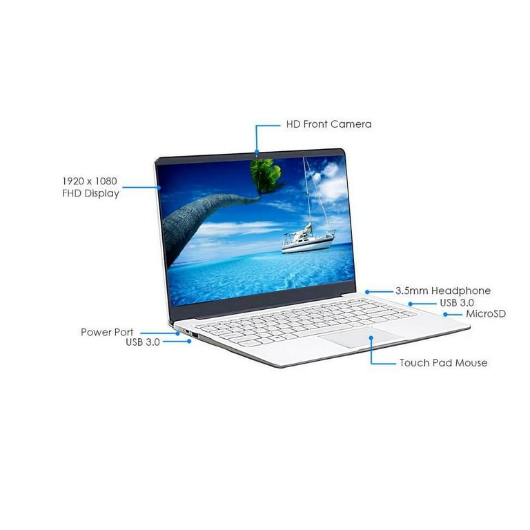 Azpen XCITE 14.1 Inch Laptop, Windows 10 Pro, 4GB RAM, 64GB