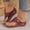 #0121-Wine, variant on Xucatan Women's Rhinestone Wedge Flip Flops, Faux Suede Thong Sandals with Chunky Heel, Open Toe Glitter Platform Slippers, Versatile Summer Beach Footwear Gift