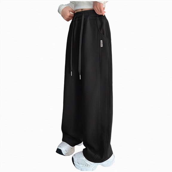 Girls Cargo Pants Elastic Waist Drawstring Parachute Pants with Pockets 6-12 Months 12-24 Months 2T 3T 4T 5T 6T 7T 8T 9T Children Black 10-11 Years