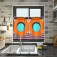 thumbnail image 4 of Yayeee Kitchen Curtains Tier Pair Light Filtering 27"x36" Rod Pocket Short Cafe Window Panel, Orange Circle, 4 of 7