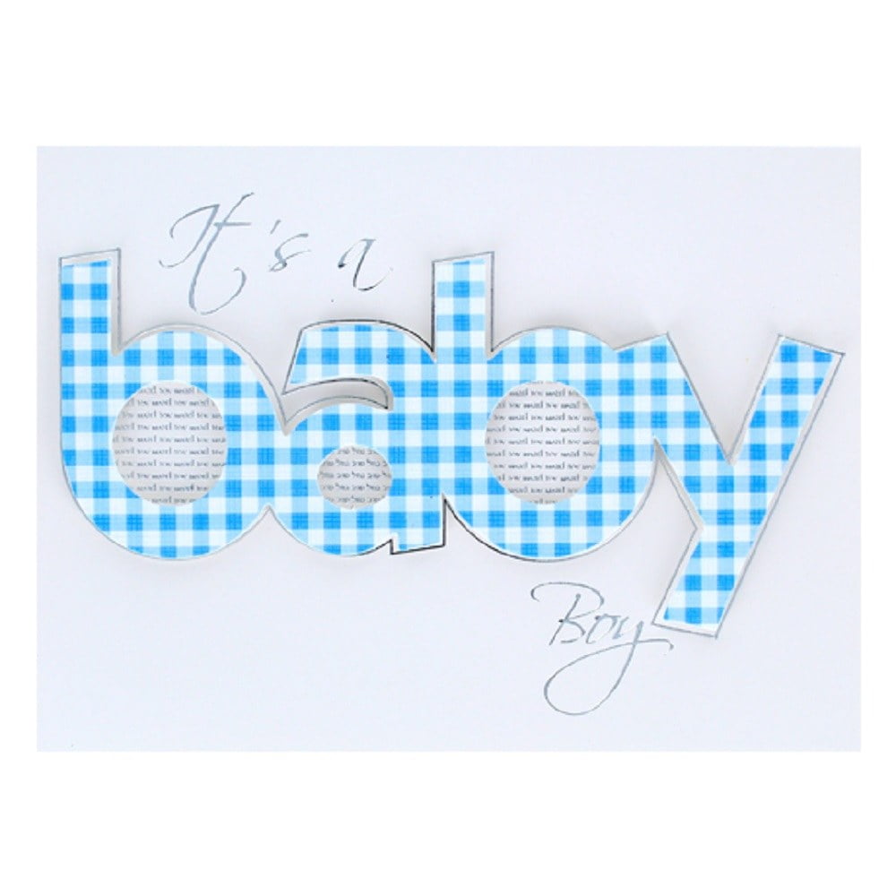 Card Baby Boy Gingham Baby Design