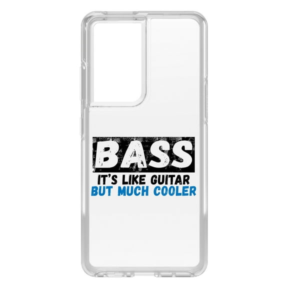 DistinctInk Clear Hybrid Case for Samsung Galaxy S21 Ultra (6.8" Screen) - It's Like Guitar But Much Cooler - Lightweight Grip