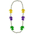 thumbnail image 2 of 40" Purple, Green and Gold Jester Bead Necklace (Dozen), 2 of 5