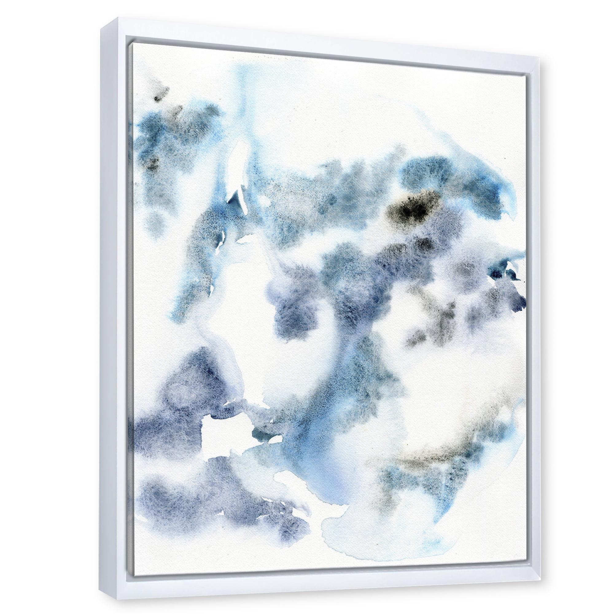 Designart 'Abstract Of Clouds Dark Blue Colored III' Modern Framed Canvas Wall Art Print