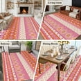 thumbnail image 5 of Pink Orange Boho Area Rugs 5'x8', Washable Small Throw Rugs for Classroom Bedroom, Vintage Ethnic Tribe Abstract Art Indoor Outdoor Rug Non-Slip Low Pile Carpet Runner Reversible Floor Mats, 5 of 8