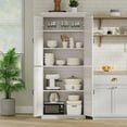 thumbnail image 3 of 70" Kitchen Pantry,Freestanding Storage Cabinet with 4-Doors&Adjustable Shelves for Bathroom,Dining Room, Living Room, 3 of 8