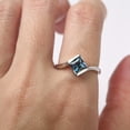 thumbnail image 3 of Princess cut alexandrite ring simple engagement ring silver bypass June birthstone ring, 3 of 3