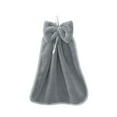 thumbnail image 2 of Polyester Bow Knot Hangable Hand Towel | Soft Fleece-Like Absorbent Design | Kitchen Bathroom Everyday Use | Decorative Hanging Loop | 33x33cm | Brown Gray Beige | Single Pack, 2 of 6