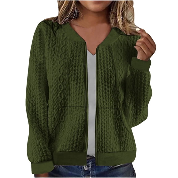 CheerKidz Womens Casual Cardigan Long Sleeve Jacket Button Up Coat Open Front Solid Color Tops Outerwear for Dating Party Work Daily Wear Spring Winter Fashion(Army Green,S)