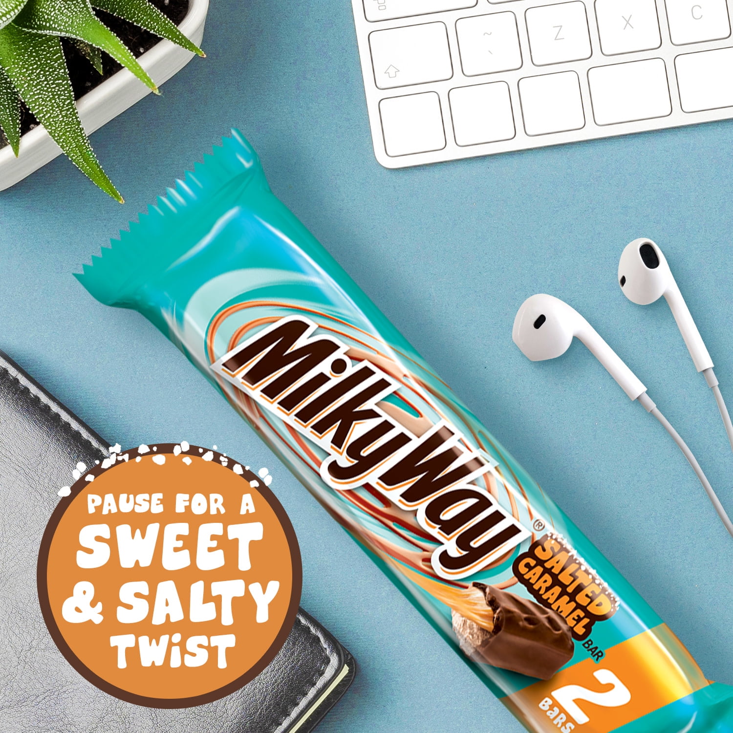 Milky Way Salted Caramel Chocolate Candy Bar, Share Size - 3.16 oz