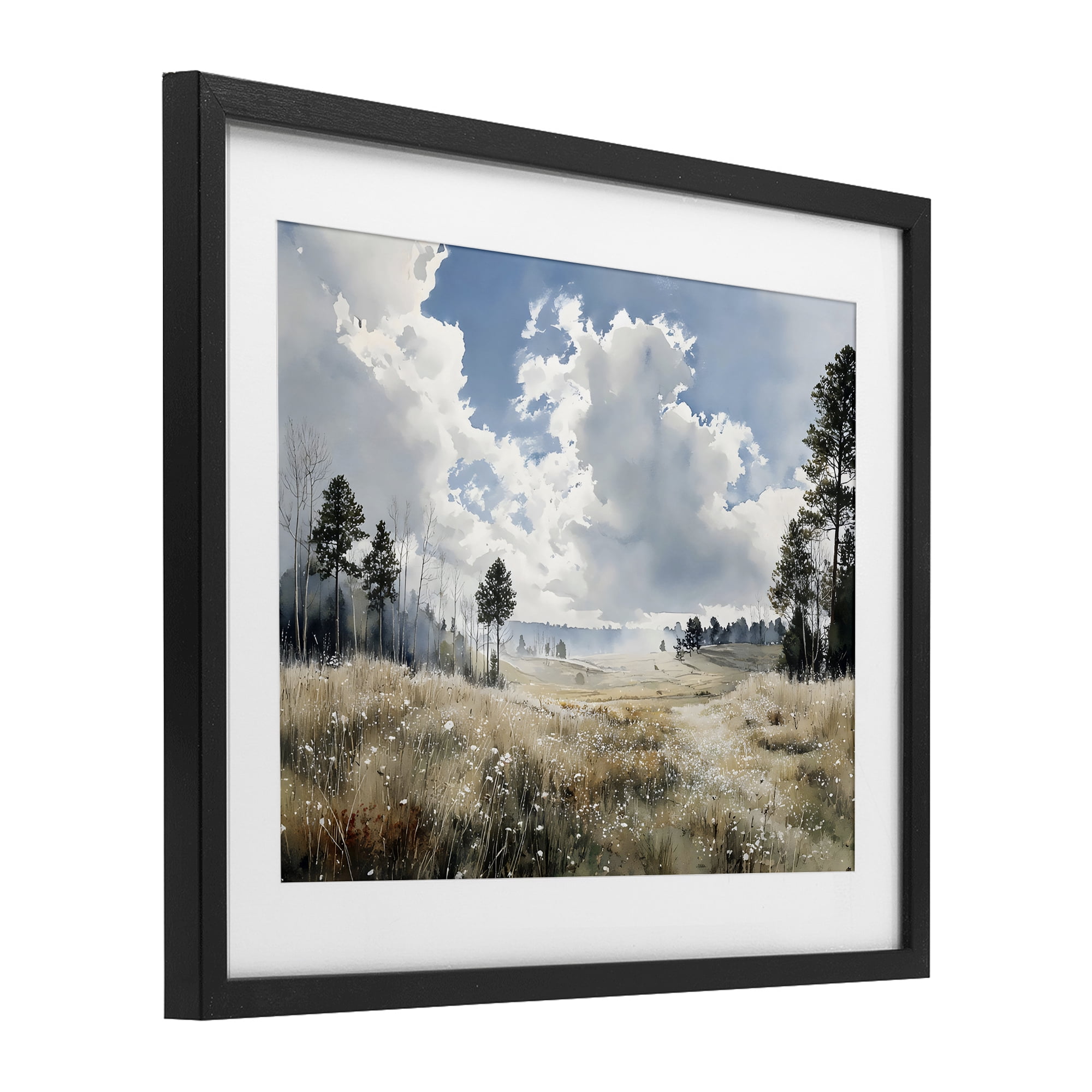 Stupell Industries Blue Kissed Landscape Black Framed Print Under Glass, design by Franklyn Gregory