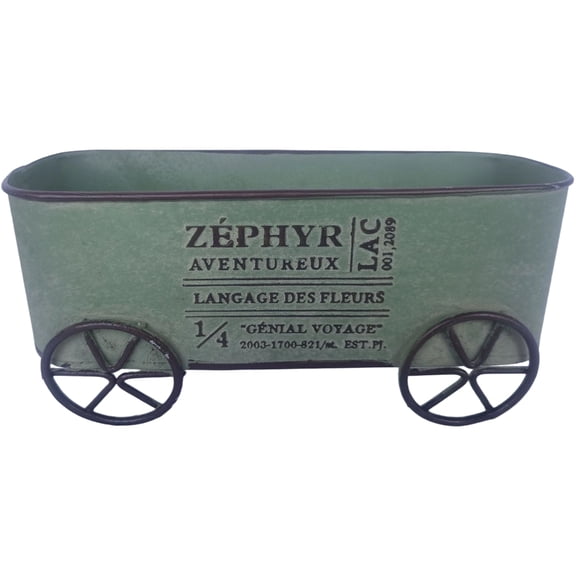 Antique Metal Garden Wagon For Porch Patios Seasonal Decorations Durable Design