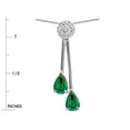 thumbnail image 3 of Star K� Double Drop Pear Shape Ball Bar Simulated Emerald Pendant Necklace, 3 of 9