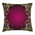 thumbnail image 1 of Gold Mandala Throw Pillow Cushion Cover, Purple Vintage Framework with Curls Snowflake Fantastic Abstract Retro Style, Decorative Square Accent Pillow Case, 16 X 16 Inches, Purple Gold, by Ambesonne, 1 of 2