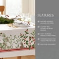 thumbnail image 5 of Home Fashions Winter Holiday Berry Bordered Tablecloth, Decorative Christmas Table Cover, 60" X 84", Oblong, Multi Color, 5 of 6
