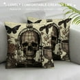 thumbnail image 3 of COMIO  Throw Pillowcase, Vintage Halloween owl Crow Pumpkin Skull Home Decor Pillowcase Sofa Bed Square Cushion Cover Halloween Cushions, 3 of 5