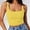 Yellow, variant on Tank Top for Women Sleeveless Square Neck Fitted Basic Tops Women Summer Outfits Fashion Clothing