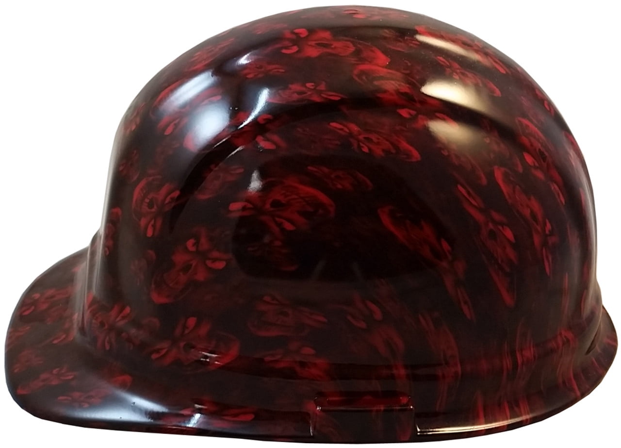 Hades Small Skull Red Hydro Dipped Hard Hats Cap Style Design