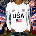 thumbnail image 2 of MEICHEN Graphic Tees for Women Lady 250th Special Pattern Round Neck Casual Comfortable Daily Long Sleeved T Shirt, 2 of 6