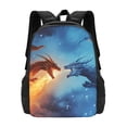 thumbnail image 3 of Balery Red And Blue Fire Dragon A Backpack for Men and Women - Durable 600D Oxford Cloth -Large Capacity, Water-Resistant School, Travel, and Hiking Bag, 3 of 9