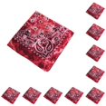 thumbnail image 1 of Eigraketly Moda Unisex Bandana Hop Bufanda cuadrada grande Paisley Diadema Wraps Pañuelo Accesorios para el cabello Regalos Tie Dye Red Teñido anudado rojo 10piezas, 1 of 6