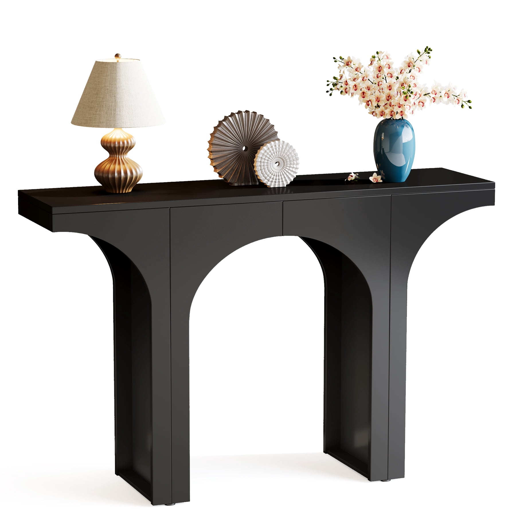Fnova 47" Modern Console Table with Arched Design, Narrow Sofa Table for Entryway, Hallway, Living Room, Foyer Accent Table, Easy Assembly