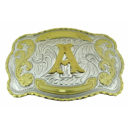 Initial (A) Belt Buckle Letter Monogram Rodeo Cowboy Texas Fashion Costume Large