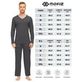 thumbnail image 3 of MoFiz Men's Bamboo Pajamas Set Long Sleeve V-Neck Top and Pants with Pockets Loungewear 2-Piece for Men, 3 of 6