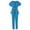 Blue, variant on Women's Solid Color Tie Waist Scrub Set Short Sleeve Elastic Pants Medical Uniform Workwear