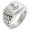 Silver, variant on Stainless Steel Mariner Nautical Anchor Geometric Pattern Step-Down Biker Style Polished Ring