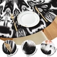 thumbnail image 4 of Black White Tie Dye Mandala Pattern Round Fitted Tablecloth with Elastic Edge,Dining Table Cover Waterproof,Outdoor Round Tablecloth for Camping,Dining,Indoor and Outdoor, 4 of 7