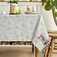 thumbnail image 4 of Easter Tablecloth 60×84 Inch Rectangular, Flowers Bunny Buffalo Plaid Washable Table Cover for Party Picnic Dinner Decor, 4 of 6