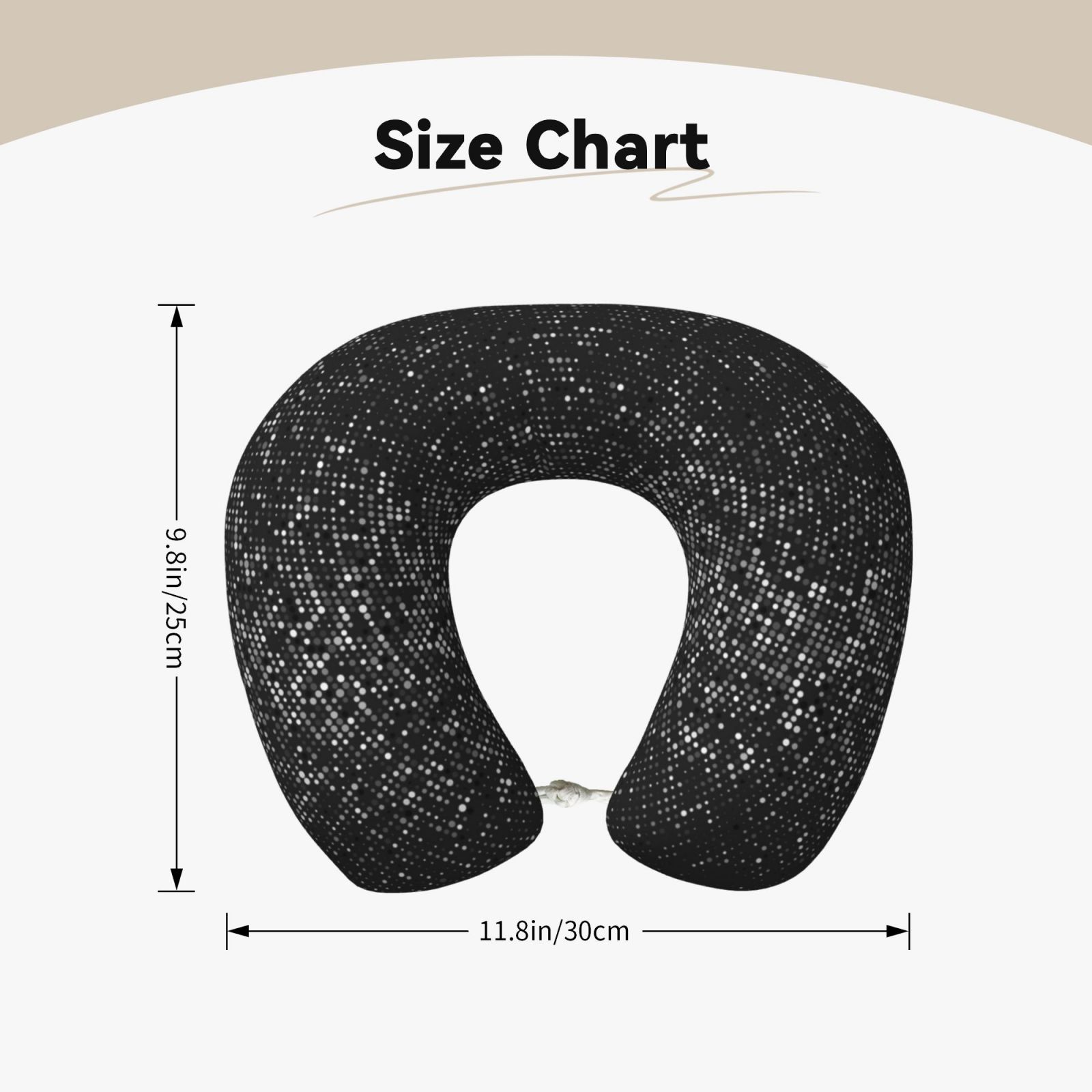 Xecao Black And White Dotted Print Memory Foam Cervical Neck Pillow Versatile U-Shaped Pillows for Home,Office,Camping,Travelling,Soft Washable Cover