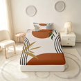 thumbnail image 4 of Manfei Boho Mid Century Twin Sheets, Minimalism Art Bedding, Brown, Green and Black, Reversible 3pcs1 Flat Sheet + 1 Fitted Sheet + 1 Pillowcase, 4 of 6