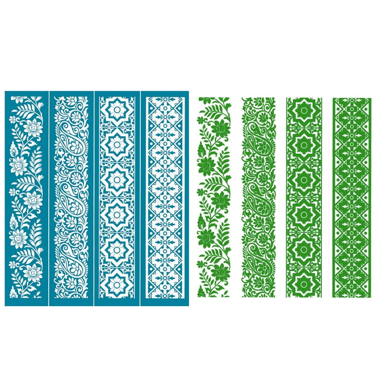 Flowers Vine Self-Adhesive Silk Screen Printing Stencil Mesh Transfers for  DIY 