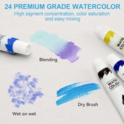 Mini Watercolor Paint Set, Travel Pocket Watercolor Set with Paint, Brush, Sketchbook & Copper Clip