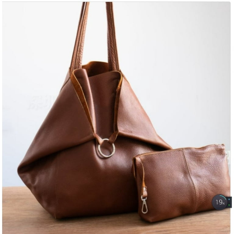 Retro Large Women Bag Tote Bags PU Leather Luxury Designer