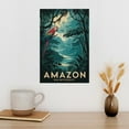thumbnail image 3 of Amazon Rainforest Retro Travel Poster Vintage Brazil Tourism with Jungle & Wildlife Print Poster, 3 of 8