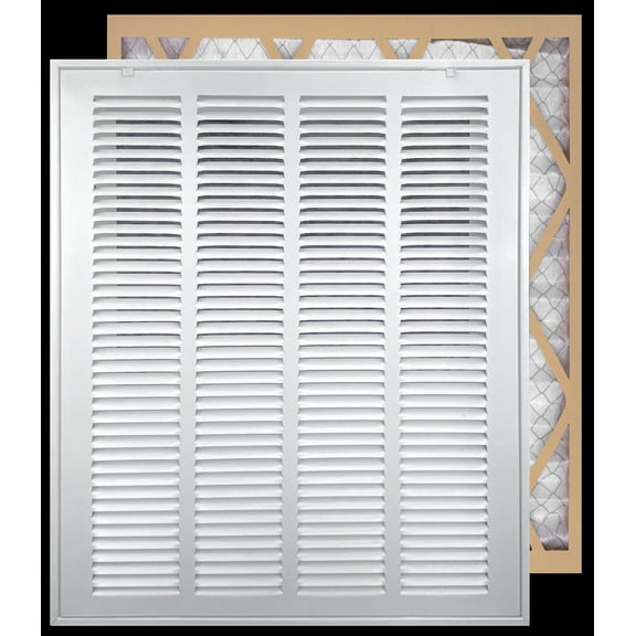 Fits 16x20 Duct Opening | Filter Included Steel Return Air Filter Grille by Handua [Removable Door] for 1-inch Filters | Vent Cover Filter Grill | White | Outer Dimensions: 18 5/8"W X 22 5/8"H