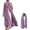 Purple, variant on Women's Caedigan Belt Outwear Shirt Soft And Elegant Chiffon Solid Layered Cardigan Loose Long Cardigan