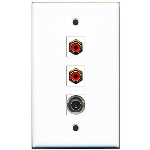 RiteAV - 2 Port RCA Red and 1 Port 3.5mm Wall Plate