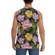 thumbnail image 4 of Balery Colorful Roses Camisetas sin mangas para hombre, absorbe la humedad y protege contra el mal olor.-3X-Large, 4 of 7
