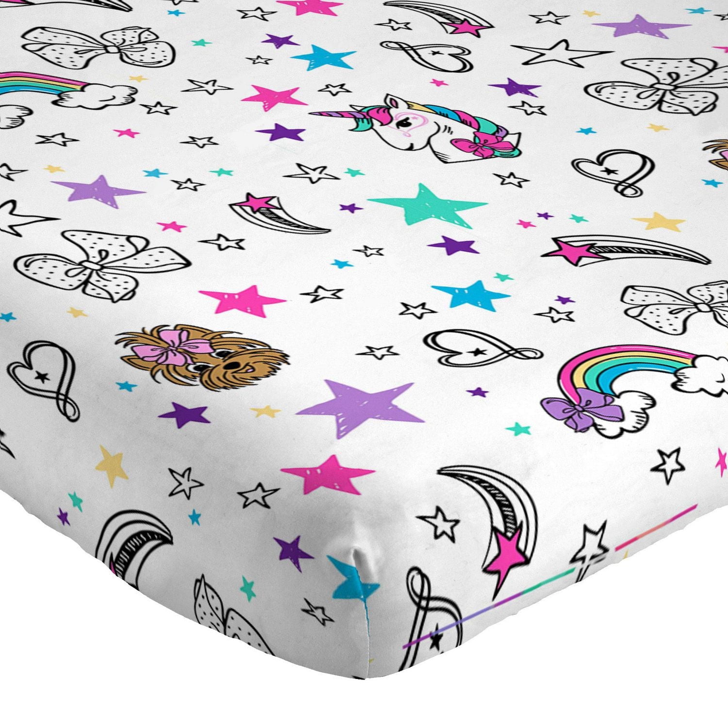 Jojo Siwa Sparkle Shine 4-Piece Full Sheet Set, 100% Polyester, Full (Double)