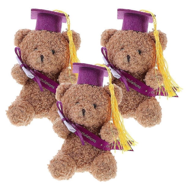3pcs Graduation Bear Plush Stuffed Animals with Cap Soft & Cute Animal Toys for Graduation Celebration, Family & Friends