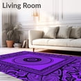 thumbnail image 2 of ODIKA 6'x9' Machine Washable Non-Slip Area Rug, Medallion Anti Slip Throw with Rubber Backing High Traffic Rug, Purple, 528551, 2 of 7