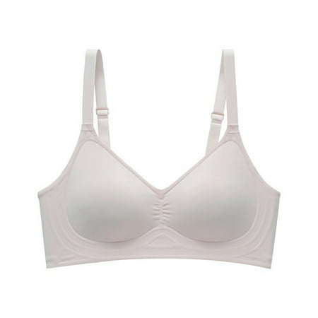 fheaev Wireless Bra For Women No Underwire Push Up Bra Full Coverage Comfortable Soft T-Shirt Bra With Adjustable Shoulder Strap Everyday Bras Regular Bras Minimizer Bras